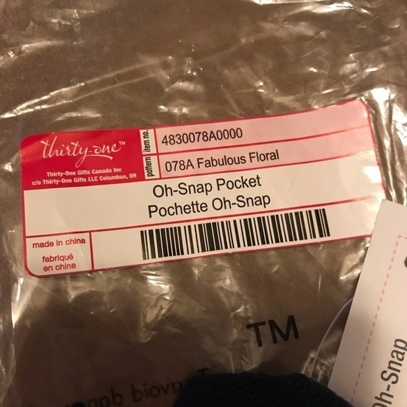 Thirty One oh snap pocket fabulous floral new - Picture 3 of 5